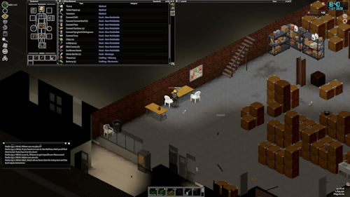 Looting a warehouse.