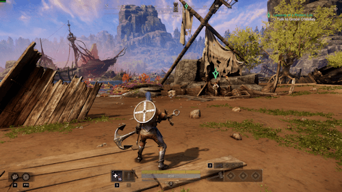 On the beach in New World: Aeternum