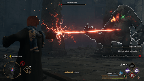 hogwarts legacy xbox series x Torturing a Mountain Troll and not feeling too bad about it.