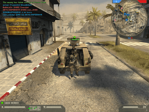 Hitching a ride with my old TPG buddy Blood in BF2.