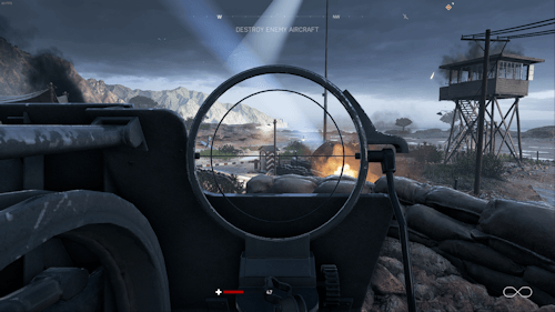 About to mess up some Messerschmitts in Battlefield V's campaign.