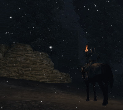 Approaching Sancre Tor at night.