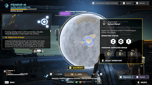 helldivers 2 pc Picking my next mission aboard my destroyer.