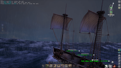 Braving a storm at sea in Atlas.
