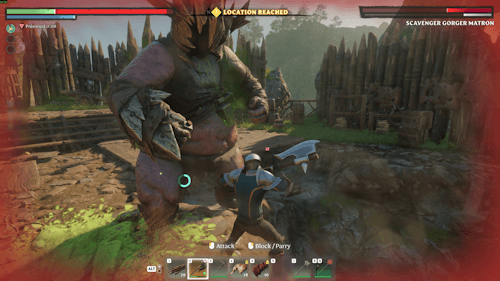 Soloing an apparently evenly matched mini-boss.