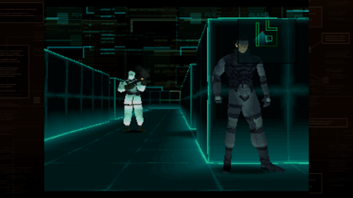 Virtually hiding around a virtual corner from a virtual guard.