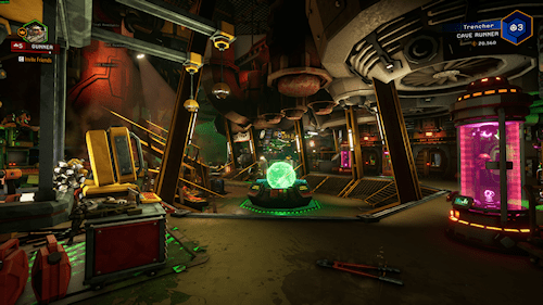 Home sweet home! Back on the space rig hub area.