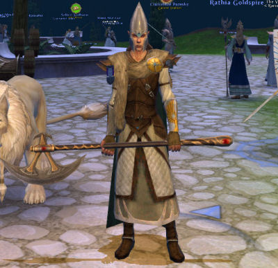 My main, a High Elf White Lion, posing at rank 18.