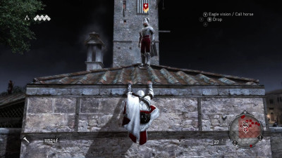 Like most people who Ezio meets, this Borgia guard is about to die in a brutal fashion.