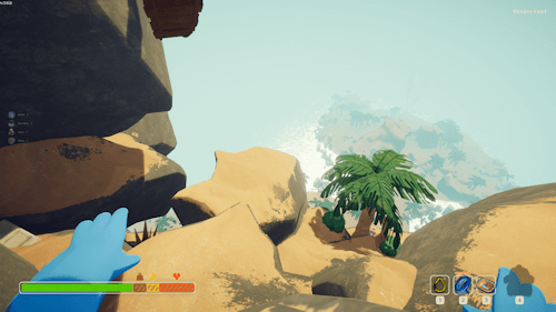 Looking back down onto the beach from the first mountain.